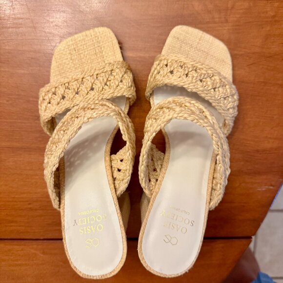 Oasis Society Barbara Woven Heels in Wheat -- Size 7.5 -- NWT/NIB - Picture 2 of 9